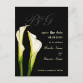 Monogram Save the Date, calla lelie briefkaarten (Voorkant)