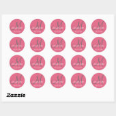 Monogram Save the Date Stickers Honeysuckle Pink (Vel)