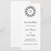 Monogram Save the Date (wit) (Voorkant / Achterkant)