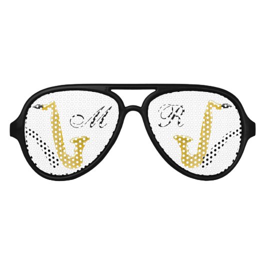 Monogram saxofoon aviator zonnebril (Voorkant)