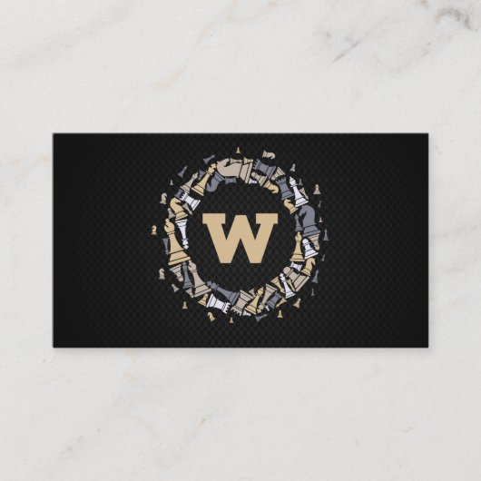 Monogram | Schaakstukken | Schaakbord Visitekaartje (Voorkant)