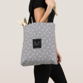 Monogram schaar Patroon in grijs Tote Bag (Dichtbij)