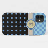 monogram schaken en polkadots Case-Mate iPhone case (Achterkant (horizontaal))