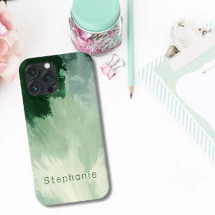 Monogram Schakeringen van Groen Waterverf Abstract Case-Mate iPhone Case