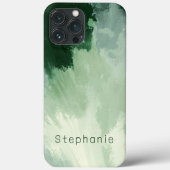 Monogram Schakeringen van Groen Waterverf Abstract Case-Mate iPhone Case (Achterkant)
