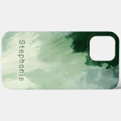 Monogram Schakeringen van Groen Waterverf Abstract Case-Mate iPhone Case (Achterkant (horizontaal))