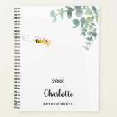 Monogram schattig bijen eucalyptus groen planner (Voorkant)
