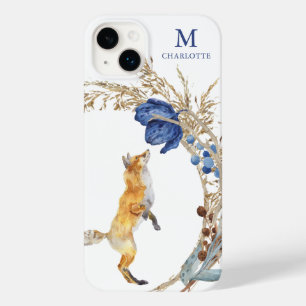 Monogram Schattig Bosvos Waterverf Bloem Naam Case-Mate iPhone 14 Plus Hoesje