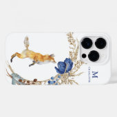 Monogram Schattig Bosvos Waterverf Bloem Naam Case-Mate iPhone Case (Achterkant (horizontaal))