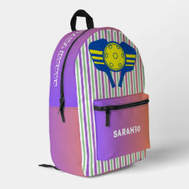 Monogram schattig en leuk ingrediënt en strepen bedrukte rugzak