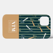 Monogram schattig klassiek paddenstoelenpatroon Gr Case-Mate iPhone Case (Achterkant (horizontaal))