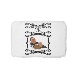 Monogram schattig Mandarijn Duck Illustratie Badmat