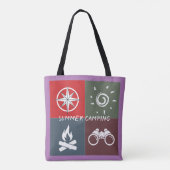 Monogram schattig retro zomercamping tote bag (Achterkant)