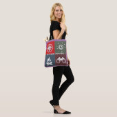 Monogram schattig retro zomercamping tote bag (Op model)