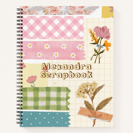 Monogram schattig scarpbook Girly retro Modern Notitieboek (Voorkant)