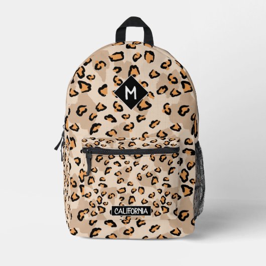 Monogram schattig stijlvol wild Cheetah patroon Bedrukte Rugzak (Voorkant)