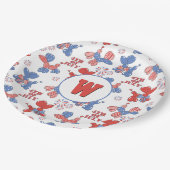 Monogram Schattige 4 juli Ballonhonden Papieren Bordje (Gekanteld)