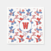 Monogram Schattige 4 juli Ballonhonden Servet (Voorkant)