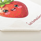 Monogram schattige aardbei kawaii sherpa deken (3/4)