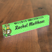 Monogram Schattige bijenstaafjes Naambordje (Zijkant)
