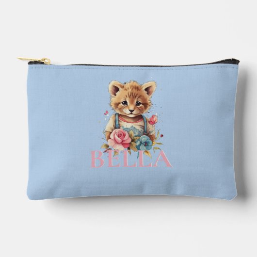 Monogram Schattige bloemenblauw Modern Minimalisti Etui (Voorkant)