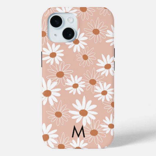 Monogram Schattige Daisy Pattern Case-Mate iPhone Case (Achterkant)