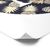 monogram schattige folie gouden anananas poster (Hoek)