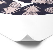 monogram schattige folie roos gouden anananas poster (Hoek)