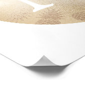 monogram schattige folie roos gouden anananas poster (Hoek)