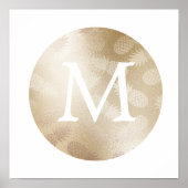 monogram schattige folie roos gouden anananas poster (Voorkant)