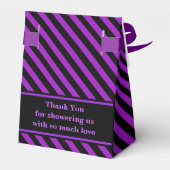 Monogram Schattige gestreepte Baby shower Bedankdoosjes (Achterkant)