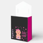 Monogram Schattige gestreepte Baby shower Bedankdoosjes (Geopend)