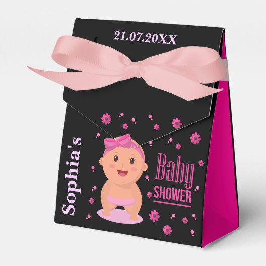 Monogram Schattige gestreepte Baby shower Bedankdoosjes (Voorkant Zijde)