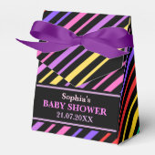 Monogram Schattige gestreepte Baby shower Bedankdoosjes (Voorkant Zijde)