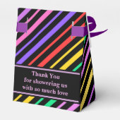 Monogram Schattige gestreepte Baby shower Bedankdoosjes (Achterkant)