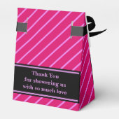 Monogram Schattige gestreepte Baby shower Bedankdoosjes (Achterkant)