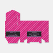 Monogram Schattige gestreepte Baby shower Bedankdoosjes (Uitgevouwen)