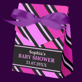 Monogram Schattige gestreepte Baby shower Bedankdoosjes