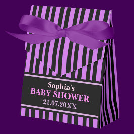 Monogram Schattige gestreepte Baby shower Bedankdoosjes