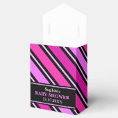Monogram Schattige gestreepte Baby shower Bedankdoosjes (Geopend)