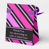 Monogram Schattige gestreepte Baby shower Bedankdoosjes (Achterkant)