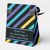 Monogram Schattige gestreepte Baby shower Bedankdoosjes (Achterkant)