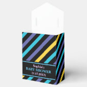 Monogram Schattige gestreepte Baby shower Bedankdoosjes (Geopend)