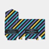 Monogram Schattige gestreepte Baby shower Bedankdoosjes (Uitgevouwen)