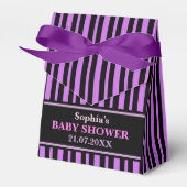 Monogram Schattige gestreepte Baby shower Bedankdoosjes (Voorkant Zijde)