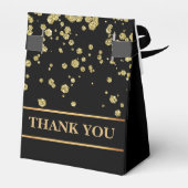 Monogram Schattige Goud Glitter Bruiloft Bedankdoosjes (Achterkant)