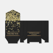 Monogram Schattige Goud Glitter Bruiloft Bedankdoosjes (Uitgevouwen)