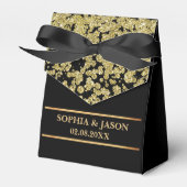 Monogram Schattige Goud Glitter Bruiloft Bedankdoosjes (Voorkant Zijde)