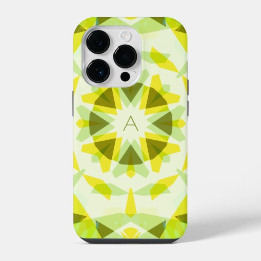 Monogram Schattige Groen Geel Magic Star Meisje iPhone Hoesje (Achterkant)