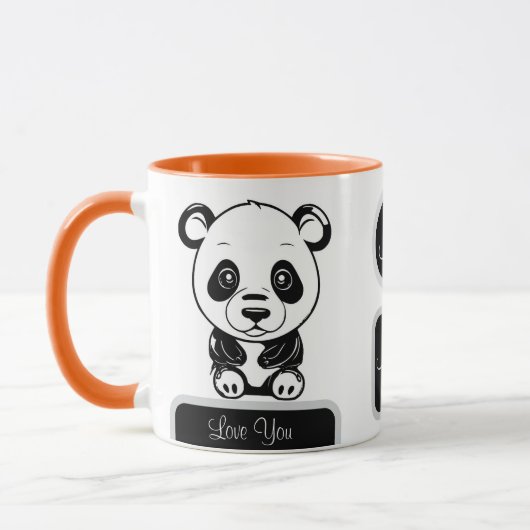 Monogram Schattige Kawaii Panda Beer Gepersonalise Mok (Links)